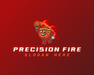 Fire Basketball Sport logo design