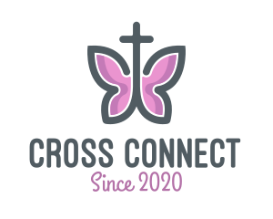 Cross - Holy Butterfly Cross logo design