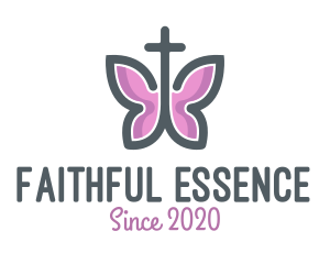 Faith - Holy Butterfly Cross logo design