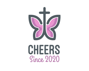 Cross - Holy Butterfly Cross logo design