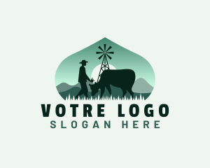 Cow Livestock Farming Logo