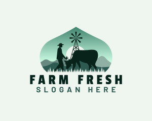 Cow Cattle Livestock Farming logo design