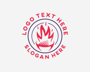 Flaming - BBQ Flame Grill logo design