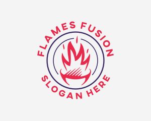 BBQ Flame Grill logo design