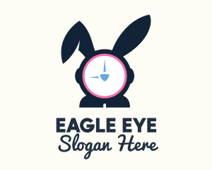 Bunny Clock Easter Time logo design