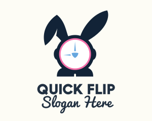 Bunny Clock Easter Time logo design