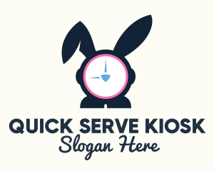 Bunny Clock Easter Time logo design