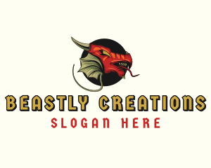 Beast Dragon Creature logo design