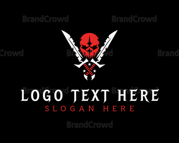 Skull Sword Combat Logo