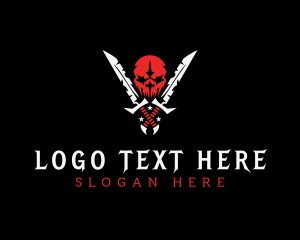 Sword - Skull Sword Combat logo design