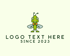 Green Insect - Bowtie Bug Insect logo design