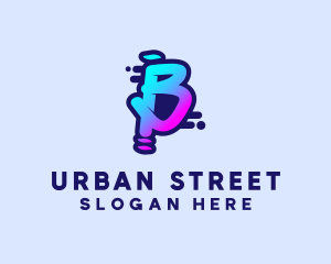 Street - Street Artist Letter B logo design