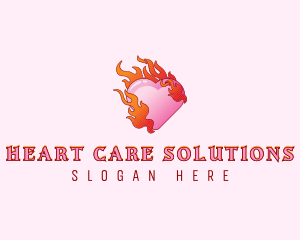 Flame Heart Beauty logo design