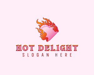 Flame Heart Beauty logo design