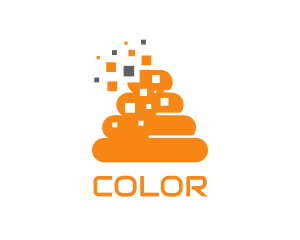 Beehive - Orange Pixel Poop logo design