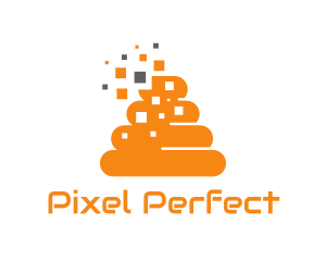 Orange Pixel Poop logo design