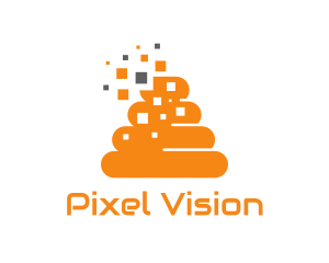 Orange Pixel Poop logo design