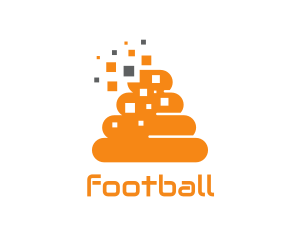 Online - Orange Pixel Poop logo design
