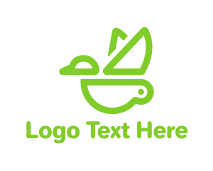 Mug - Green Cup Bird logo design