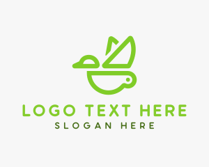 Cup - Green Cup Bird logo design