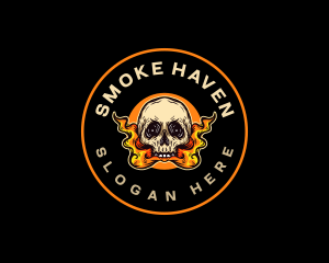 Skull Death Smoke logo design