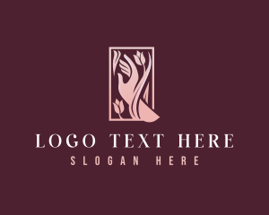 Massage - Premium Hands Floral logo design