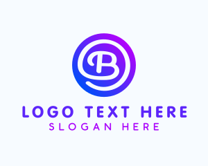 Vlogger - Casual Round Handwritten Letter B logo design