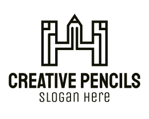 Pencil Bridge Architectural Drafting logo design