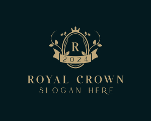 Wreath Crown Shield logo design