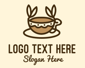 Hot Coffee - Coffee Leaf Cup logo design