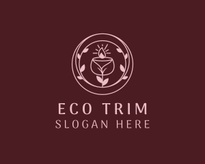 Eco Leaf Candle logo design