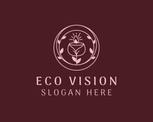 Eco Leaf Candle logo design