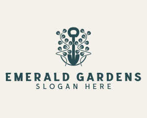 Leaf Landscaping Shovel  logo design