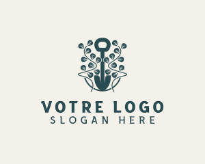 Leaves - Leaf Landscaping Shovel logo design