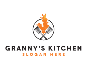 Chicken Flame Grill logo design