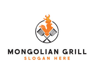 Chicken Flame Grill logo design