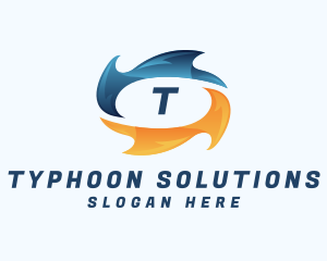 Typhoon - Water Fire Tornado logo design