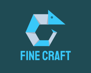 Blue Shrimp Origami logo design