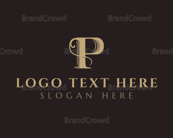 Deluxe Antique Business Letter P Logo