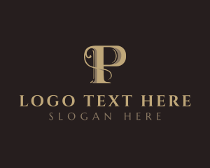Gold - Deluxe Antique Business Letter P logo design