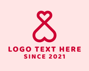 Online Dating - Red Infinity Heart logo design