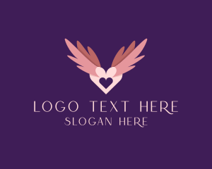 Lgbtiqa - Romantic Heart Wings logo design