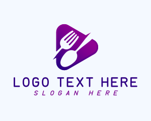 Food Vlog - Spoon Fork Play logo design