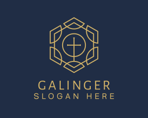 Pastoral - Gold Cross Preaching logo design