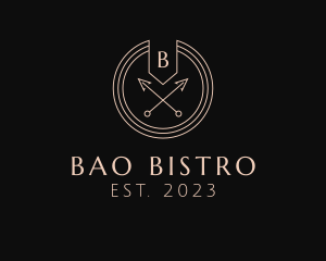 Hipster Arrow Pub Bistro logo design