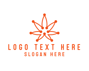Marijuana - Modern Circuit Weed logo design