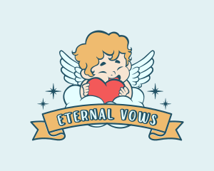 Marriage - Love Cherub Angel logo design