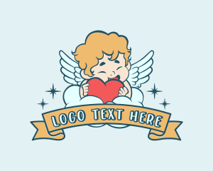 Marriage - Love Cherub Angel logo design