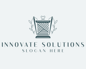 Sewing Button - Sewing Needle Thread logo design