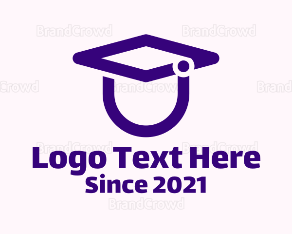 Minimalist Graduation Cap Logo